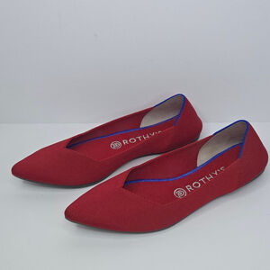 Rothy's Red The Point Flat Loafers Shoes Women's Size 8.5 Euro 39 Pointed Toe